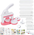 Badge Maker for Kids, DIY Pin Button Badge Maker Machine, Portable Press Machine Badge Punch Kit with 48 Patterns Badges