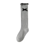 1 Pair Chic Simplicity Kids Girl Sock Sweet Fashion Bow Ruffle Bow Children Girl Calf Sock Spring Autumn Cotton School Sock