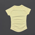 Short Sleeve Seamless Yoga Top Women Quick Dry Breathable Slim Fit Workout Gym Running Fitted Sports T-Shirt Activewear
