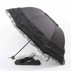 Vintage Lace Parasol Foldable Gothic Lolita Umbrella Rain Anti-uv Protection Sunblock Umbrella Dome Photo Props Girls Parasol