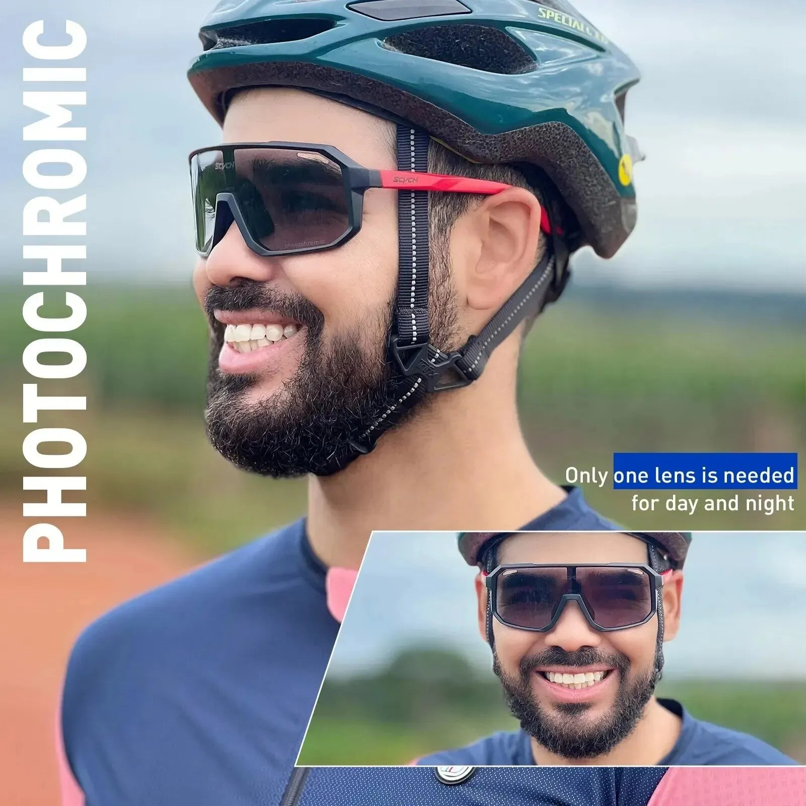 Photochromic Cycling Sunglasses for Mountain Bike & Road Cycling