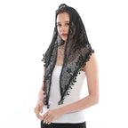 Fashion Church Shawl Lace Veil Polyester Scarf Bandana Church Prayer Wedding Mantilla Chapel White Embroidered Hijab Women Scarf