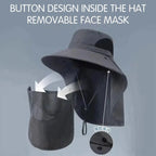 Sun Fishing Hat Women's Bucket Hat with Neck Cover Breathable Wide Brim Summer UV Protection Hat for Travel Holiday Beach