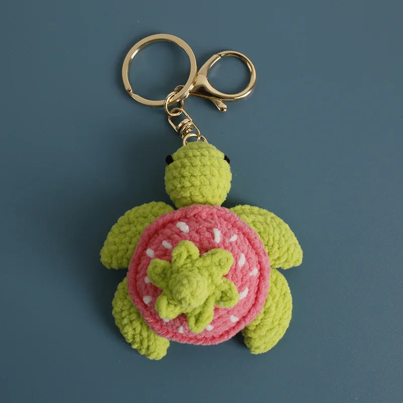 Ocean Series Animal Doll Crochet Keychain Handmaking Knitted Tropical Fish Keyrings Crochet Shark Doll Keychain Custom Accessory
