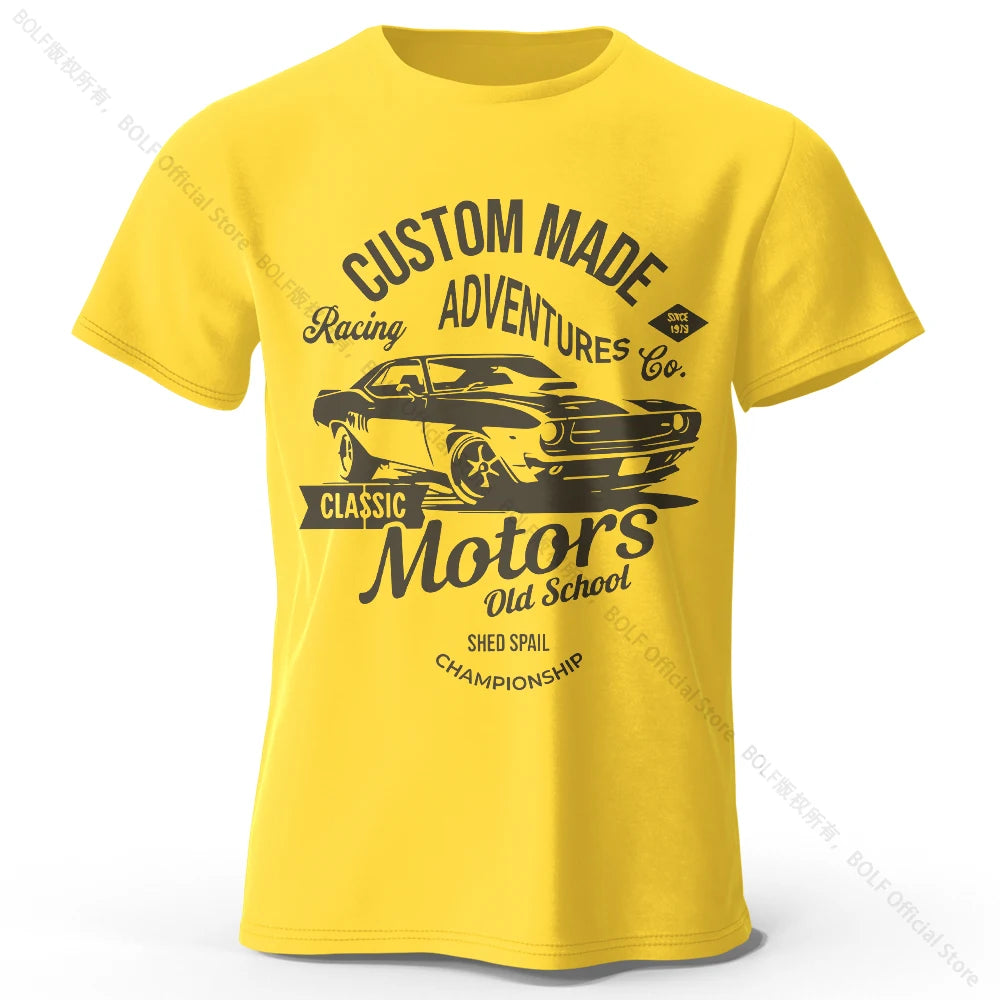 Men's Vintage Motors Graphic T-Shirt – Oversized Cotton Streetwear Tee