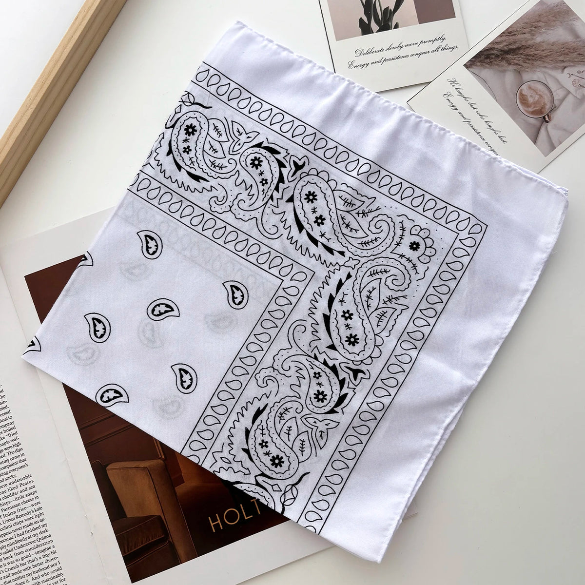 Unisex Men Women Bandana Hairband Cowboy Mens Biker Sports Headwear Wrist Hairwrap Paisley Head Wrap Square Scarf