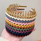 3Pcs Elegant Solid Color Wave Hairbands For Women Trendy Toothed Non-slip Hair Combs Hair Accessories Girl Face Wash Headbands