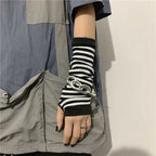 Pink Cartoon Gloves Honey Girls Winter Half Finger Cosplay Glove Anime Accessories EMO Punk Skull Christmas Gift Arm Warmers