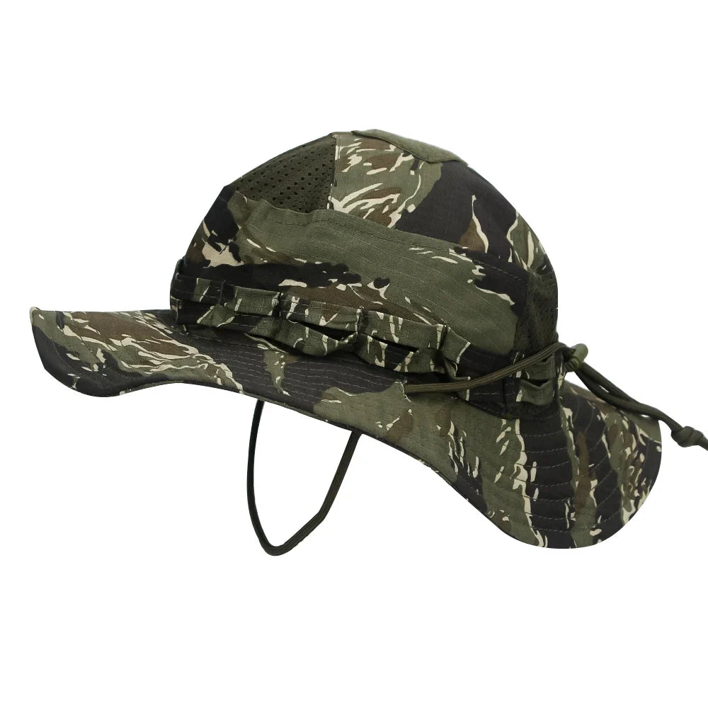 1pc/3pcs Camo Boonie Hat Sunscreen Breathable Bucket Hat Men's Outdoor Hiking Hunting Fishing Windproof Fisherman's Hat