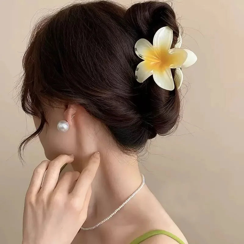 3Pcs/18Pcs Egg Flower Hair Clips Gradient Candy Color Flowers Suitable for Daily Backcombed Ponytail Shark Clip Hair Accessories