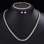ZAKOL Gorgeous Buling AAA Clear Round Cubic Zirconia Wedding Bridal Necklace Earrings Party Jewelry Set for Women