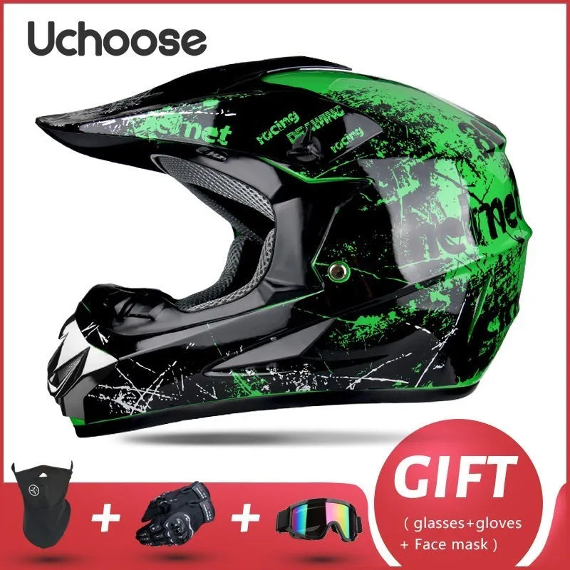 Free Gift For Adults Children Professional Off-road Helmet Motorcycle Helmet Downhill DOT Racing Motorcycle Motor Helmet