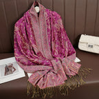2025 new ethnic style retro shawl cashew flower geometric scarf cloak tassel scarf multi-color variety options available