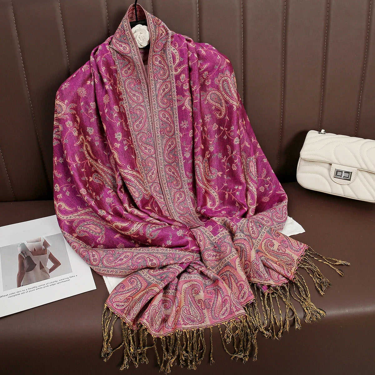 2025 new ethnic style retro shawl cashew flower geometric scarf cloak tassel scarf multi-color variety options available
