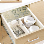 T Drawer Divider Adjustable Home Organization Dividers White Plastic Partition Holder Creative Retractable Drawer Dividers