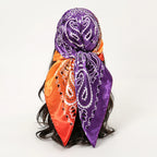 Satin Square Scarf Women Muslim Hijab Elegant 2025 Print Silk Neckerchief Shawl Wraps Headband Handle Hair Accessories Bandana