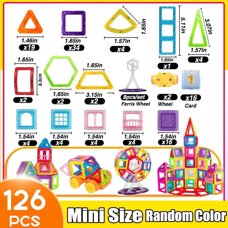 64-184PCS Kids Magnetic Building Blocks – STEM Construction Toy Set