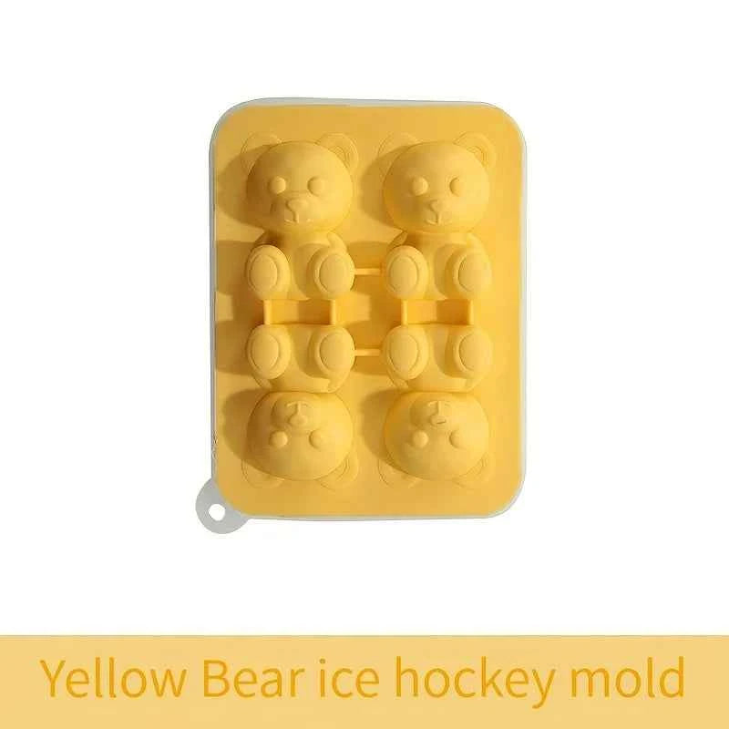1pc Cute Teddy Bear Ice Cube Tray Flexible Food Grade Silicone Ice Cube Mold Ice Trays For Freezer