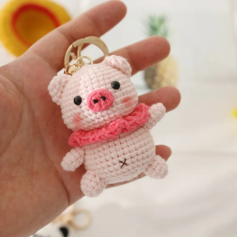 Cute Puppy Crochet Keychain Handmade Dog Bag Charm