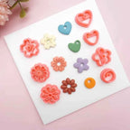 Flowers/Love Soft Ceramic Earring Mold Polymer Clay Cutter DIY Handmade Jewelry Pendant Quick Modeling Cutting Ceramic Tool