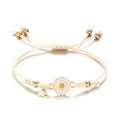 Simple Sunflower Bracelets for Women Handmade Braided Fashion Colorful Daisy Adjustable Bangle Friendship Good Luck Jewelry Gift