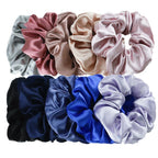 10/5 Pcs Satin Hair Scrunchies Set for Women & Girls – Soft Silk Elastic Hair Bands | Elegant Solid Color Ponytail Holders & Headwear Accessories