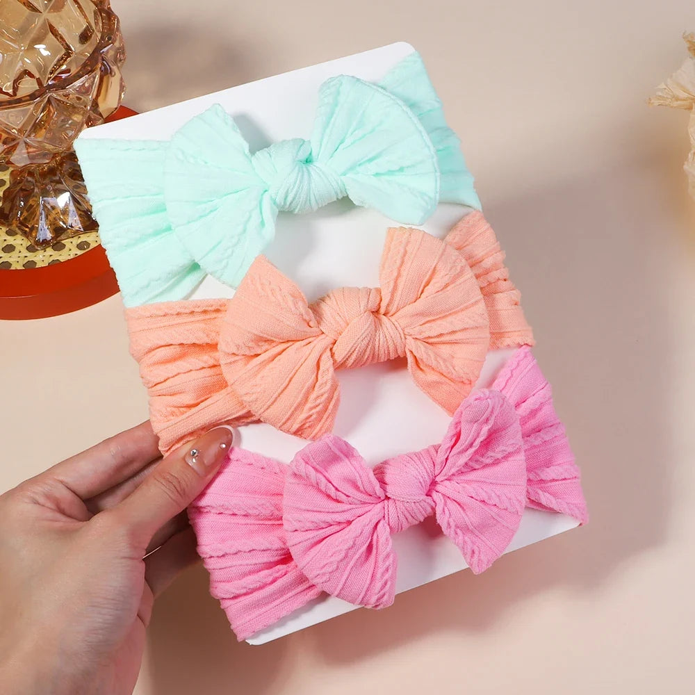 3Pcs/Lot Cable Knit Baby Headbands For Children Elastic Baby Girls Turban Kids Hair Bands Newborn Headwrap Baby Hair Accessories