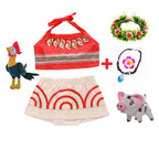 Disney New Moana Dress Costumes Kids Girl Cosplay Toddler Movie Ocean Adventure Infant Frock Halloween Party With Chick Clothes