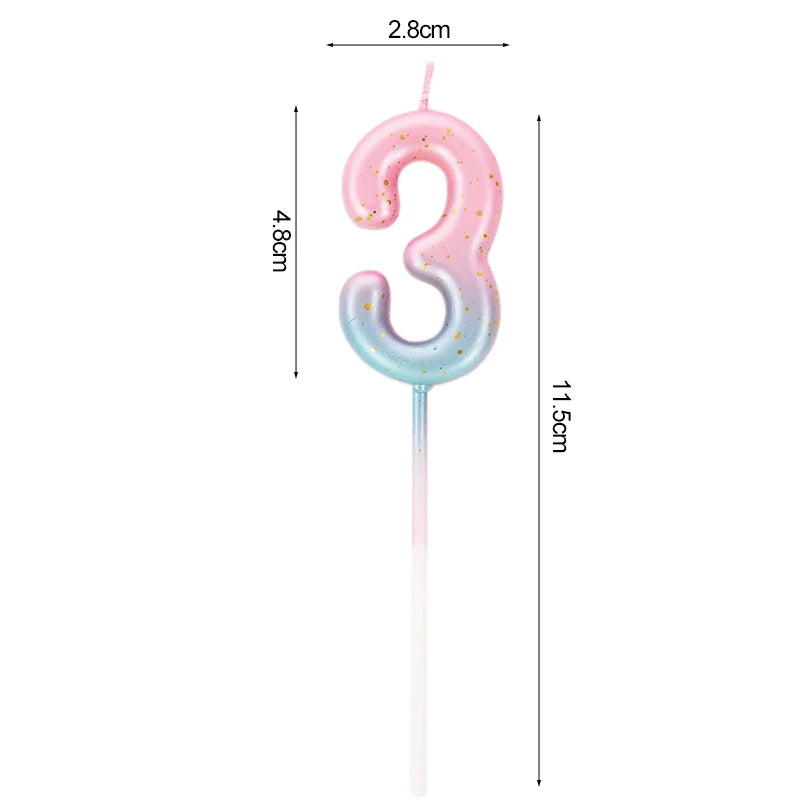 Happy Birthday Cake Decorated Interstellar Digital Colorful Candle Children's Delicate Candy Color 0-9 Number Candle Party Decor