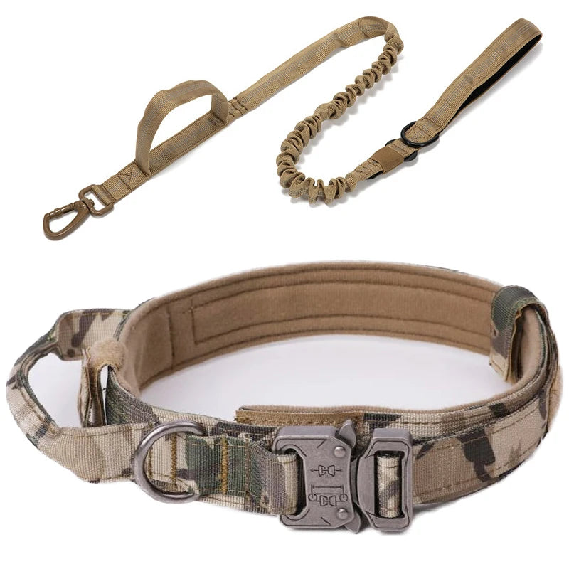 Pet Dog Collar Leash Set Nylon Material Durable Dog Collar Reflective Leash Pet Tactical Training Dog Collar Large Dog Leash Set - WTN Essentials 