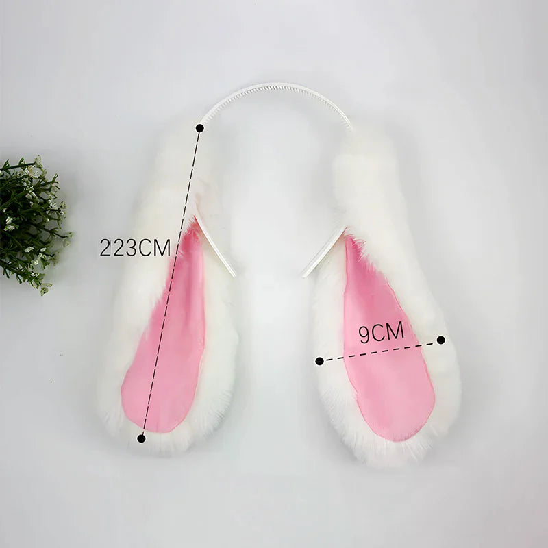 1PC Cute Bunny Ears Headband Plush Rabbit Hair Hoop Headwear Cosplay Costume Hair Accessories For Adults Party