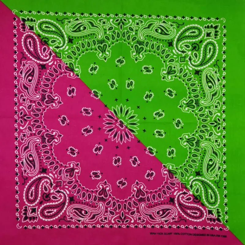New Fashion Hip Hop 100% Cotton Bandana Square Scarf Gradient Color Paisley Headband Printed For Women/Men/Boys/Girls