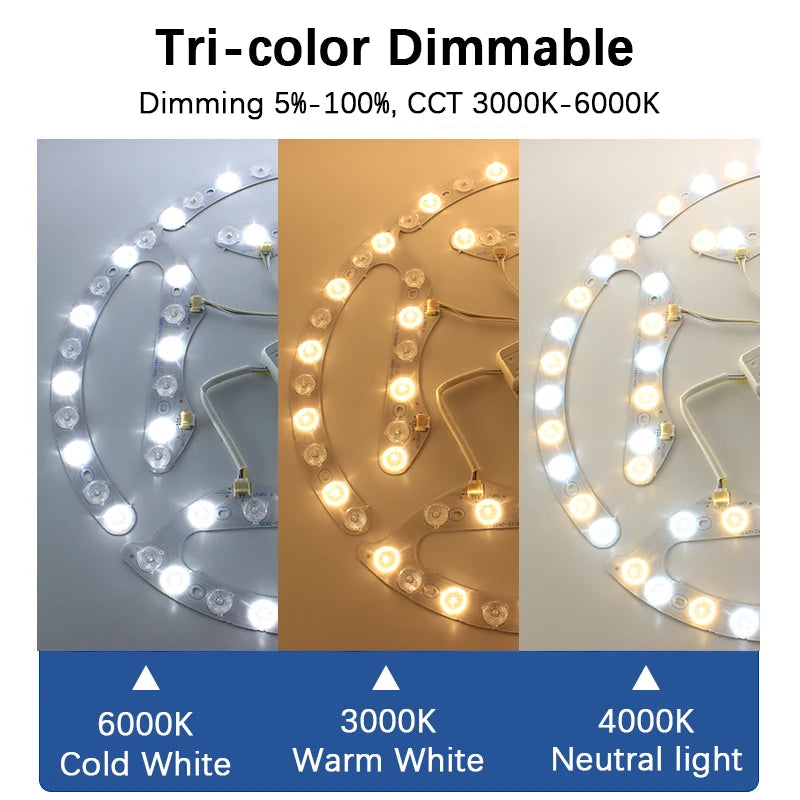 Led Module For Ceiling Lights Dimming 220V Replacement  Led Light Panel 72W 96W Energy Saving Module Lamp For Ceiling Fan Lamps