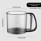 HOMEFISH Kitchen Baking Cake Flour Sieve 40 Mesh Semi-automatic Filter Sieve Flour Sieve With Capacity Scale