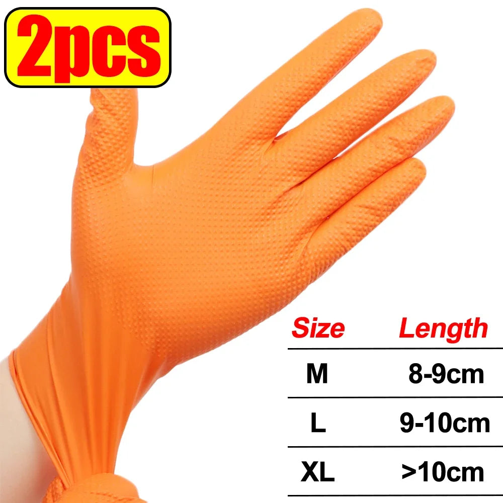 Heavy Duty Nitrile Gloves – 8Mil Thick Textured Grip Safety Work Gloves