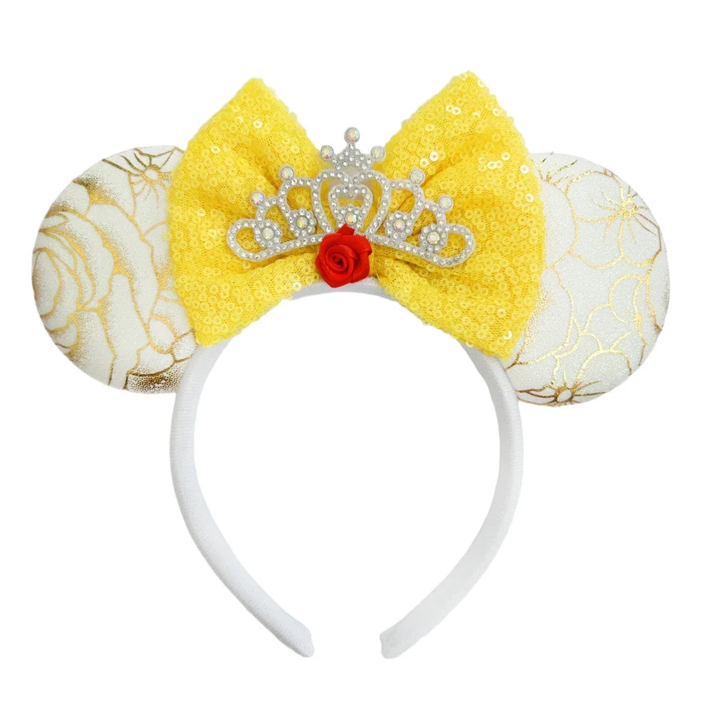 Mouse Ears Headband Cartoon Sequin Bows Headband Birthday Party Christmas Halloween Princess Cosplay Costume For Women Adult