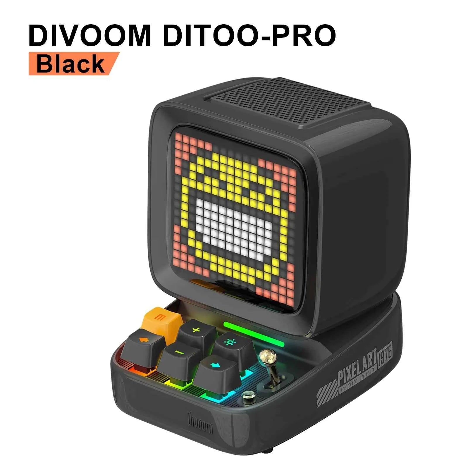 Divoom Ditoo-Pro Retro Pixel Art Bluetooth Portable Speaker Alarm Clock DIY LED Display Board, Cute Gift Home Light Decoration