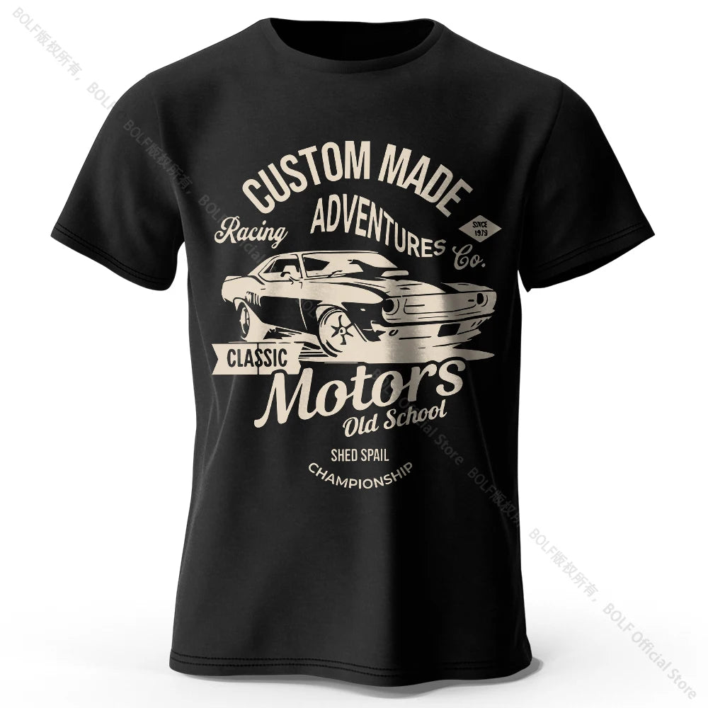 Men's Vintage Motors Graphic T-Shirt – Oversized Cotton Streetwear Tee
