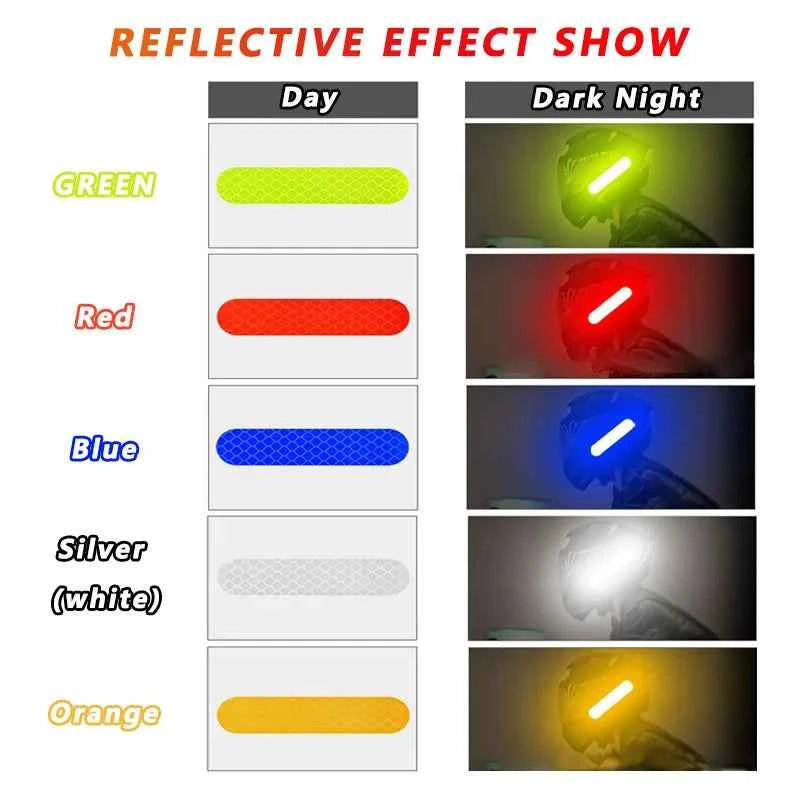 50/10PCS Helmet Safety Warning Reflective Stickers Strip Waterproof High Visibility Reflector Tape For Night Riding Walking Car