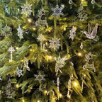 5pcs Christmas Home Decorations Crystal Acrylic Ornaments Snowflake Elk Xmas Tree Hanging Pendants Navidad 2026 New Year Gift