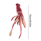 75cm Wine Red Deep Sea Squid Plush Toys Soft Stuffed Animal Pillow Kids Toys Creative Plush Christmas Birthday Gifts Home Decor
