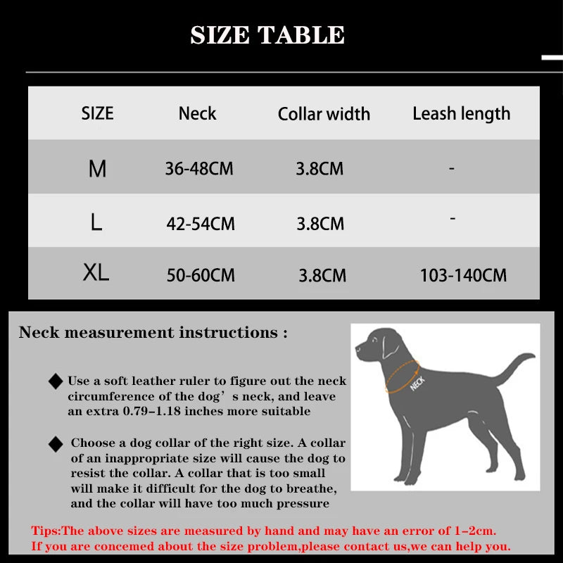 Pet Dog Collar Leash Set Nylon Material Durable Dog Collar Reflective Leash Pet Tactical Training Dog Collar Large Dog Leash Set - WTN Essentials 