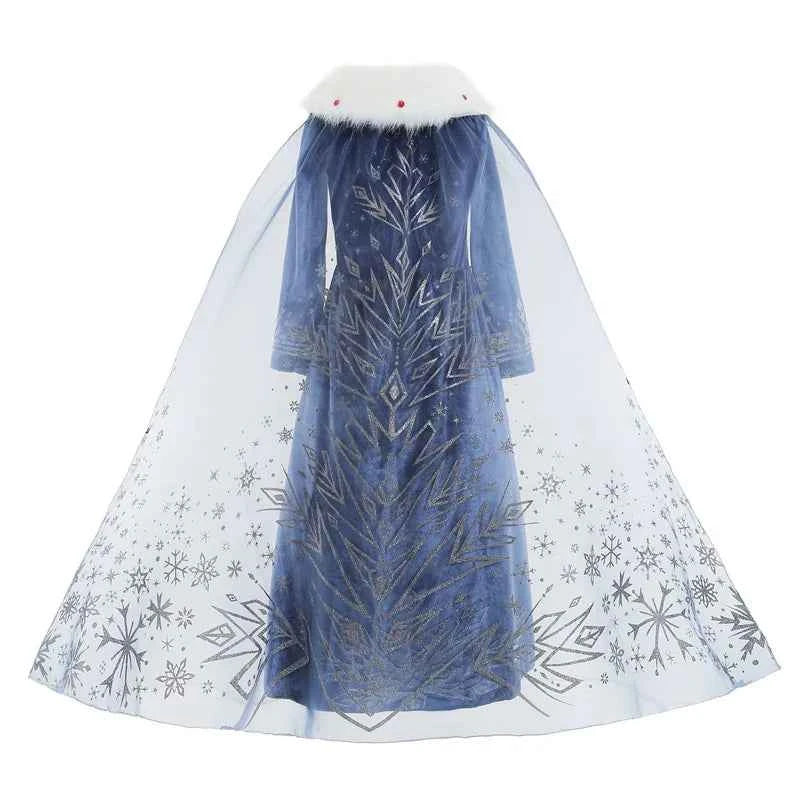 Girls Elsa Snow Queen Princess Costume Dress – Winter Cosplay Outfit