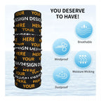 Custom Your Design Here Bandana Neck Gaiter Face Scarf Cover Personalized Customized Logo Printed Headband Tube Balaclava