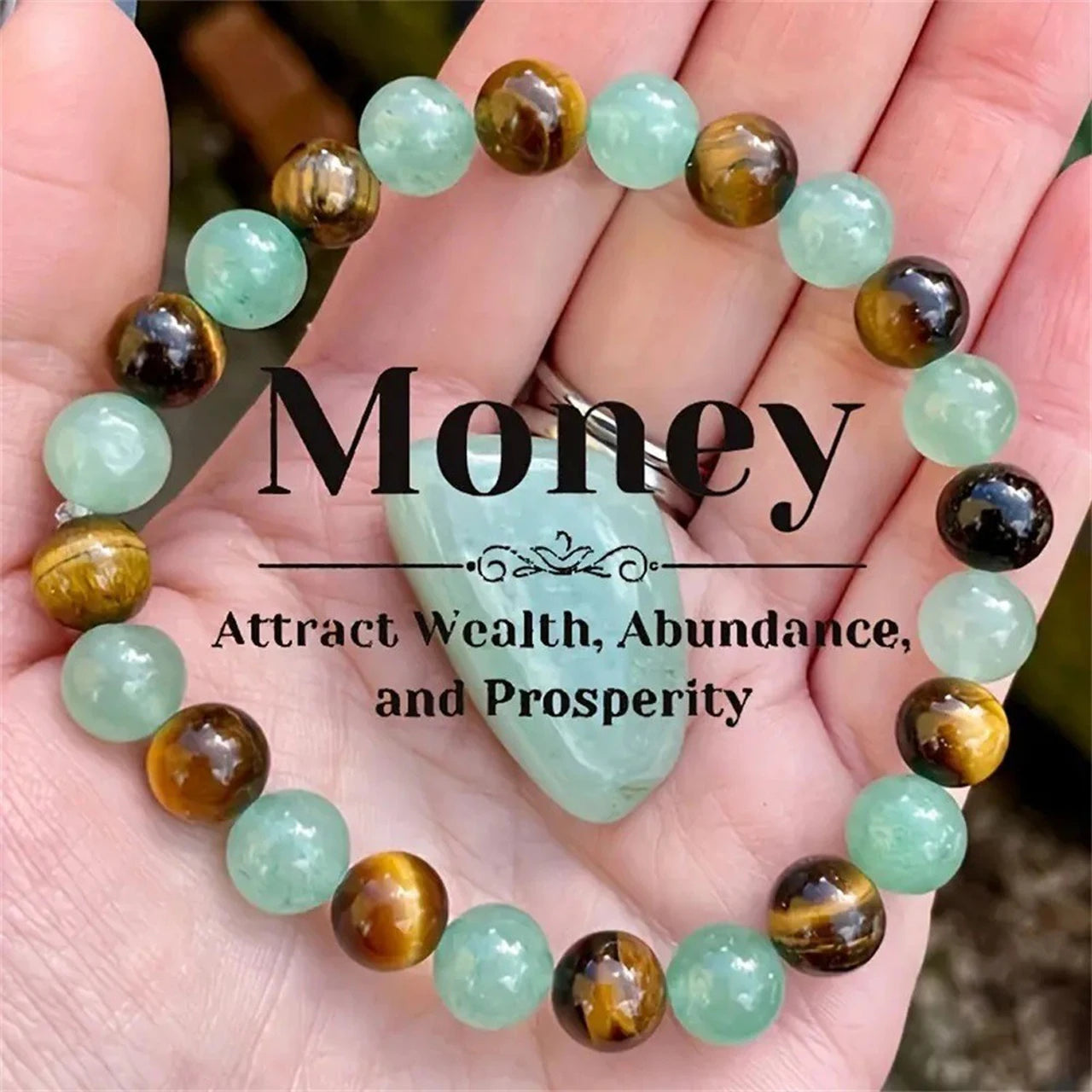 Wealth Bracelet women men Gemstone natural stone tiger eyes aventurine vintage jewellery braclets Fashion Boyfriend Gift New