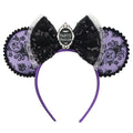 New Christmas Halloween Mouse Ears Headband Cartoon Sequin Bows Headband Birthday Party Princess Cosplay Costume For Women Adult