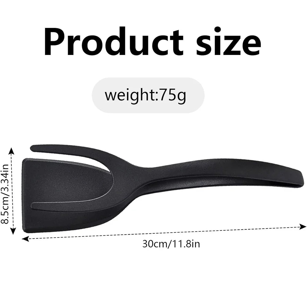 2-in-1 Grip Flip Spatula Clamp – Non-Stick Kitchen Turner Tool