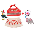Disney New Moana Dress Costumes Kids Girl Cosplay Toddler Movie Ocean Adventure Infant Frock Halloween Party With Chick Clothes