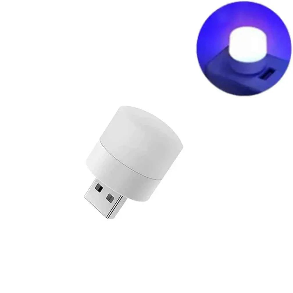 100-10PCS Portable Mini Night Lights Colorful USB Plug Lamp Power Bank Charging LED Book Light Round Reading Eye Protection Lamp
