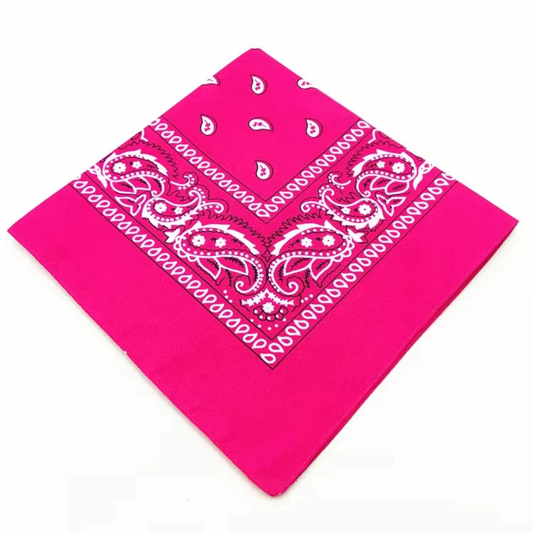 1-4Pcs Fashion Hip Hop Cotton Bandana Square Scarf 54cm*54cm Black Red Paisley Headband Printed For Women/Men/Boys/Girls